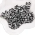 Perles rondes en résine gris foncé 8mm avec effet œil de chat argenté pour bijoux - 10 Pièces/Paquet (8mm) / Noir