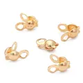 Five 14K gold-filled calotte crimp bead connectors for DIY jewelry making - 3x6mm (Hole Approx. 2mm) [10 Pieces/Pack] / 18K Gold