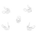 5pcs set of silver finish fold-over bead covers for jewelry making end connectors - 3x6mm (Hole Approx. 2mm) [10 Pieces/Pack] / Silver