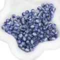 8mm deep blue resin beads with silver glitter band for DIY jewelry making - Cobalt Blue