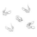 Five pieces of bright silver metal bead covers for DIY jewelry end connections - 3x6mm (Hole Approx. 2mm) [10 Pieces/Pack] / White Gold