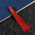 Ciondolo a nappa in seta rosso acceso fatto a mano per forcine e decorazioni cinesi - Lungo 12cm, 1 Pezzo/Confezione / Rosso