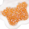 Vibrant orange 8mm resin beads with glittering silver sand stripe for DIY jewelry - Orange