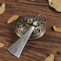 Pendaglio a nappa in seta argento con perla in finta giada per accessori capelli DIY - Lunghezza Totale Circa 14cm / Grigio
