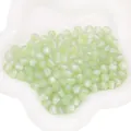 8mm light green round resin beads with cat eye effect and fine silver glitter for DIY jewelry - Light Green