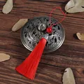 Nappa di seta rossa tradizionale con perline decorative per gioielli fai da te e capelli - Lunghezza Totale Circa 14cm / Rosso