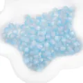 Light blue 8mm resin beads with iridescent glitter and cat eye effect for DIY jewelry - Blue