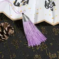 Elegant purple tassel pendant with silver carved metal cap for DIY crafts and bookmarks - Cap Dia 2cm, 4mm Bead, Tassel Approx 8cm, 1 Piece/Pack / Light Purple