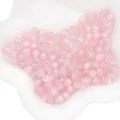 8mm pink cat-eye resin beads for DIY bracelets showing a soft glow and round shape - Pink