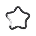 Star-shaped black aluminum carabiner hook with silver spring gate for keychains - Star Style (49x48mm) / Black