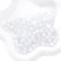 8mm white resin round beads with glitter sand finish for DIY jewelry making - White