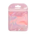 Rosa laser-holografischer Plastikbeutel für Schmuck mit wiederverschließbarem Verschluss - 10 Rosafarbene / 7x11cm