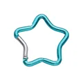 Star shaped blue aluminum carabiner keychain with silver spring gate for DIY bags - Star Design 49x48mm Blue / 1pc/pack