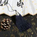 Deep blue traditional Chinese silk tassel pendant with vintage silver metal cap and cord - Cap Dia 2cm, 4mm Bead, Tassel Approx 8cm, 1 Piece/Pack / Dark Blue