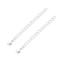 Cadenas de extensión de plata 14K gold filled con colgantes estrella para joyería - Aprox. 60 mm de Longitud Total / Estilo Estrella Plateada
