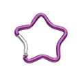 Star shaped purple aluminum carabiner keychain clip with spring gate for DIY bag accessories - Star Design 49x48mm Purple. / 1pc/pack