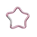 Star shaped aluminum carabiner keychain in bright pink finish for DIY accessories - Star Design 49x48mm Pink. / 1pc/pack