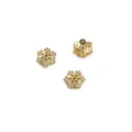 14K gold plated flower snowflake spacer bead with sparkling zircon for DIY jewelry making - Style 2 Zirconia Bead Cap / 1 Piece