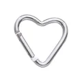Silver heart-shaped aluminum carabiner with spring gate for DIY bag charm accessories - Heart Style (44x45mm) / Silver
