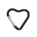 Matte black heart-shaped aluminum carabiner with silver spring clip for DIY keychains - Heart-shaped Design 44x45mm Black / 1pc/pack