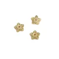 Exquisite 14K gold plated flower spacer beads with zircon accents for DIY jewelry making - Style 4 Engraved Flower Bead Cap / 1 Piece