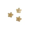 14K gold plated flower bead caps with sparkling zircon for DIY jewelry making - Style 6 Five-Petal Flower Bead Cap / 1 Piece