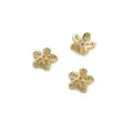 14K gold-plated snowflake flower spacer beads with zircon for DIY jewelry making - Style 8 Five-Petal Flower Bead Cap / 1 Piece