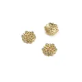 14K gold plated snowflake spacer bead with zircon inlay for DIY bracelet making - Style 9 Snowflake Bead Cap / 1 Piece