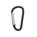 Matte black D-shaped aluminum carabiner clip for keychains and outdoor backpack accessories - D-ring Buckle 24x46mm Black. / 1pc/pack