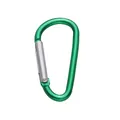 Green D-shaped aluminum carabiner clip with metallic finish for keychain DIY - D-ring Buckle 24x46mm Dark Green. / 1pc/pack