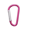 Rose pink D-shaped aluminum carabiner hook with silver spring gate for DIY keychains - D-ring Buckle 24x46mm Rose Red / 1pc/pack
