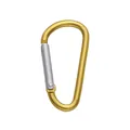 Matte golden D-shaped aluminum carabiner with spring gate for DIY keychain hooks - D-ring Buckle 24x46mm Yellow. / 1pc/pack