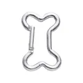 Silver bone-shaped aluminum carabiner hook for DIY keychains and bag accessories - Bone Style (49x32mm) / Silver