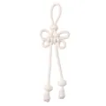 Handmade white polyester paracord butterfly keychain with bead details for DIY bag decor - Total length approx 16cm Chinese knot part 6x4cm Rope thickness 5mm Large hole bead 16mm / Beige (1 Piece/Pack)