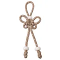Colgante mariposa hecho a mano en paracord caqui con cuentas blancas y textura tejida - Longitud total aprox. 16cm Parte de nudo chino 6x4cm Grosor de cuerda 5mm Cuenta de agujero grande 16mm / Caqui (1 Pieza/Paquete)