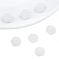 White translucent flower beads for DIY jewelry with five-petal design and smooth jade-like finish - White Flat Pumpkin Bead