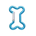Sky blue bone-shaped aluminum carabiner clip with silver spring gate for DIY crafts - Bone Buckle 49x32mm Blue / 1pc/pack