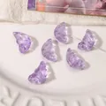 Translucent purple butterfly wing beads for DIY jewelry with silver needle detailing - 11x20mm (10 Pieces/Pack) / Transparent Purple