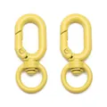 Pair of bright yellow 39mm swivel lobster clasps for DIY keychains and bags - Yellow