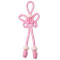 Llavero de lazo de paracord rosa hecho a mano con cuentas para adorno de bolsos - Longitud total aprox. 16cm Parte de nudo chino 6x4cm Grosor de cuerda 5mm Cuenta de agujero grande 16mm / Rosa (1 Pieza/Paquete)
