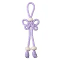 Llavero de lazo de paracord lavanda hecho a mano con cuentas decorativas blancas - Longitud total aprox. 16cm Parte de nudo chino 6x4cm Grosor de cuerda 5mm Cuenta de agujero grande 16mm / Púrpura (1 Pieza/Paquete)