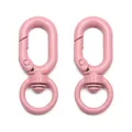 Deux mousquetons pivotants roses en forme de 8 pour accessoires de porte-clés DIY - 16x39mm 1 Pièce / Rose