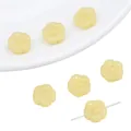 Translucent yellow flower beads for DIY jewelry making on a white ceramic tray - Yellow Plum Blossom