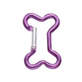 Purple bone-shaped aluminum carabiner hook with silver spring clip for DIY keychains - Bone Buckle 49x32mm Dark Purple / 1pc/pack