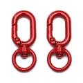 Paire de mousquetons rotatifs rouge vif en forme de 8 pour porte-clés et sacs DIY - 16x39mm 1 Pièce / Rouge