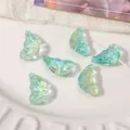 Gradient green and yellow glass wing beads for DIY handmade jewelry and hair pins - 11x20mm (10 Pieces/Pack) / Yellow-Green
