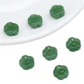 Dark green jade-like glass plum blossom spacer beads for DIY jewelry making - Green Plum Blossom