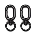 Paire de mousquetons rotatifs en métal noir brillant pour sacs et porte-clés DIY - 16x39mm 1 Pièce / Noir