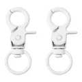 Set de dos mosquetones giratorios blancos de 20 mm con acabado de aleación mate - Blanco