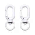 Lot de 2 mousquetons pivotants blancs en alliage pour accessoires de porte-clés DIY - 16x39mm 1 Pièce / Blanc